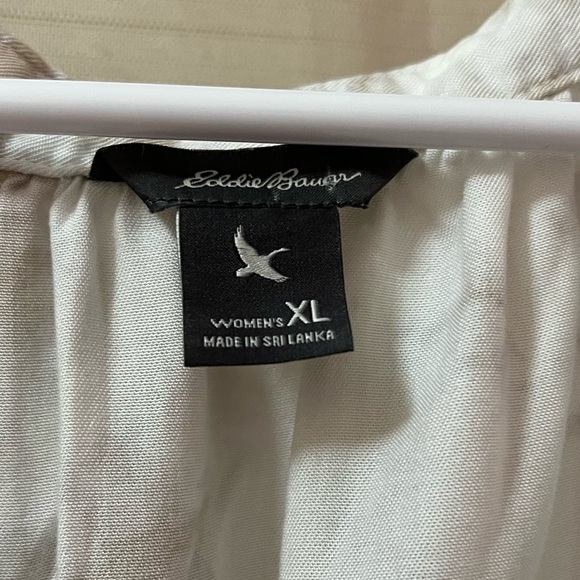 Eddie Bauer 100% Lyocell Boho Peasant Blouse – Soft Neutral Tie Dye, Women’s XL - Picture 3 of 8